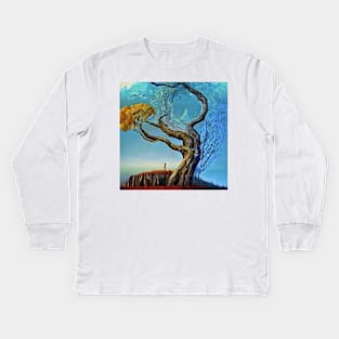 An old  tree Kids Long Sleeve T-Shirt